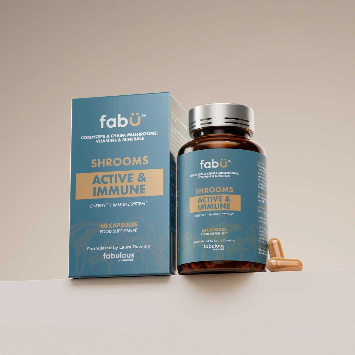 fabÜ Shrooms Active & Immune 60caps