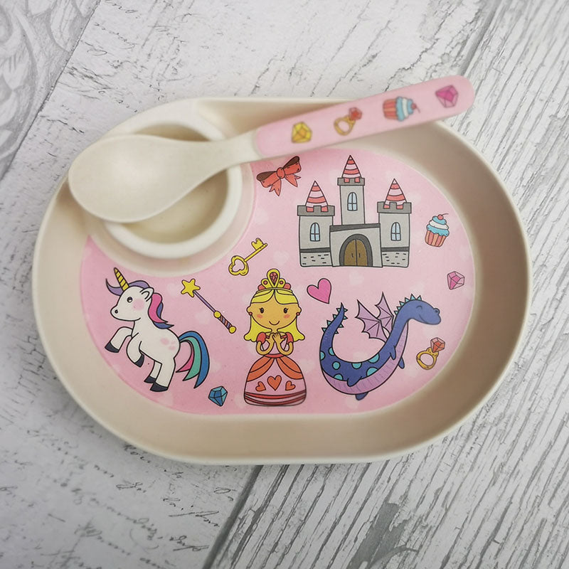 Bamboo Egg Plate & Spoon Set Fairytail