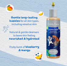 Load image into Gallery viewer, Childs Farm Bubble Bath Blueberry and Mango 250ml