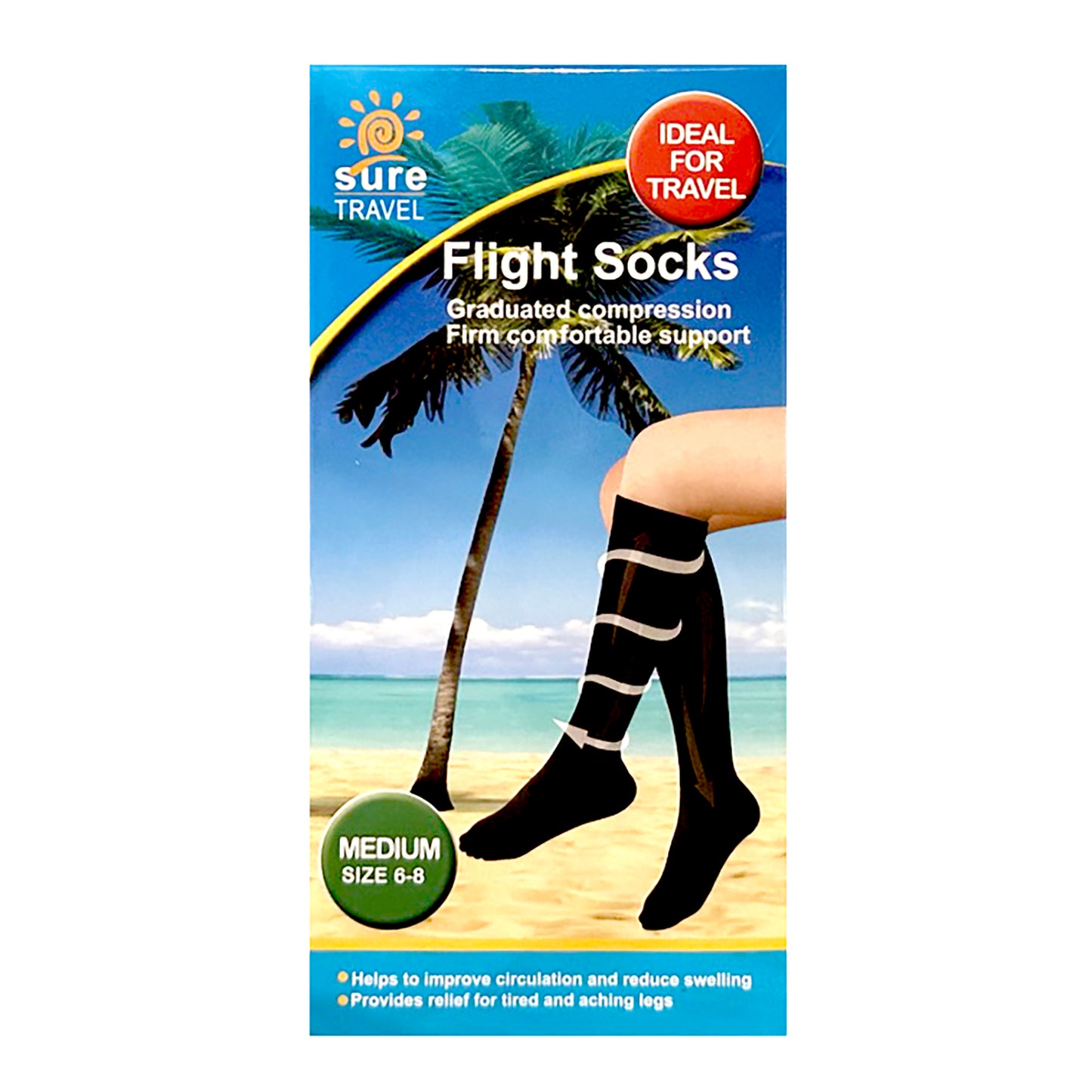Sure Travel Flight Socks Medium Size 6-8