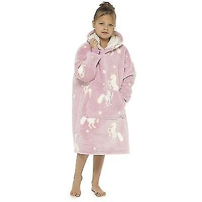 KIDS GLOW IN THE DARK HOODED BLANKET UNICORN 6-8 Y