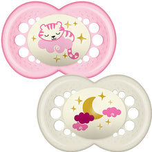 Load image into Gallery viewer, MAM Original Soothers 12+ Months (Pack of 2)nigh, glow ( different design available )