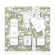 Load image into Gallery viewer, Baylis & Harding Lime Basil and Mint Gift Set Box, contains 2 Body Cleansers, Hand Cream and Candle