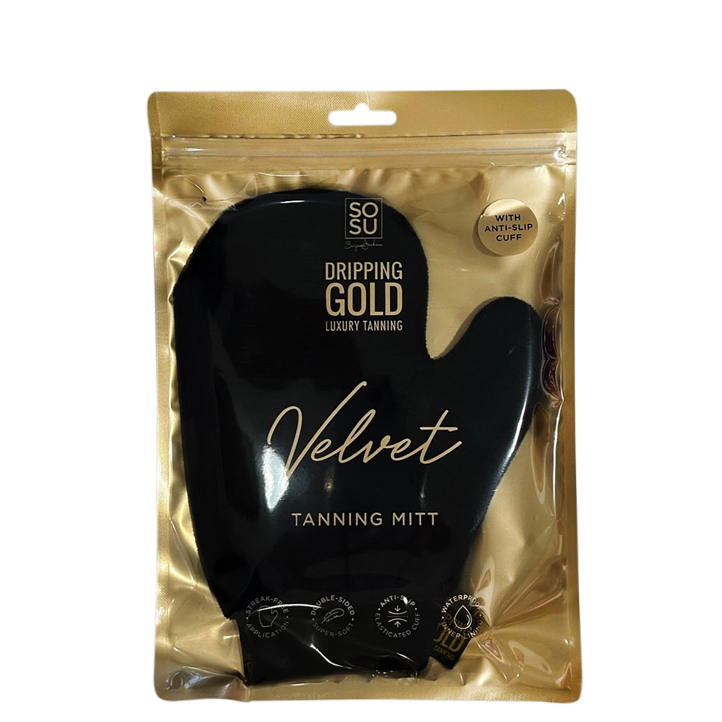 SoSu Velvet Tanning Mitt With Cuff