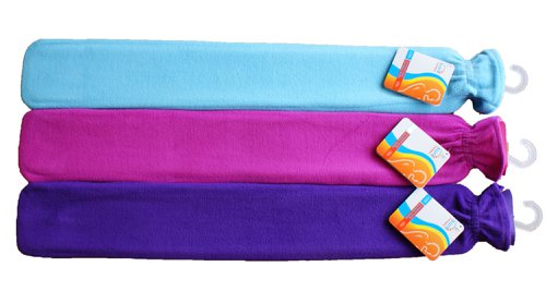 LONG HOT WATER BOTTLE FLEECE ASSORTED