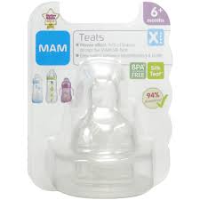 MAM Silicone Baby Bottle Teats 6+ Months - Fast Flow