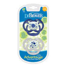 Load image into Gallery viewer, DR BROWNS ADVANTAGE GLOW IN THE DARK PINK SOOTHER TWIN PACK 6 18 MONTHS