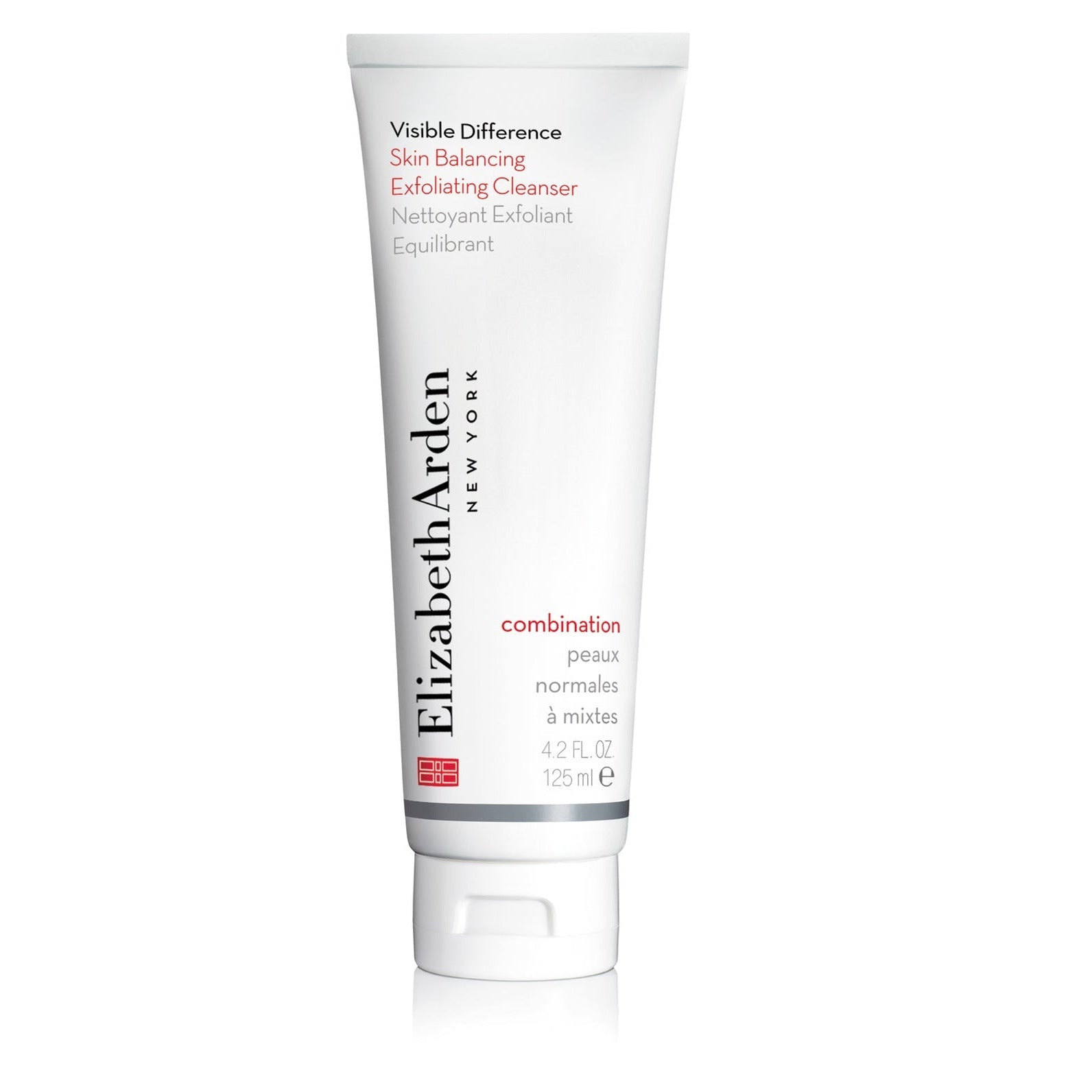 Elizabeth Arden exfoliating cleanser tube on a white background