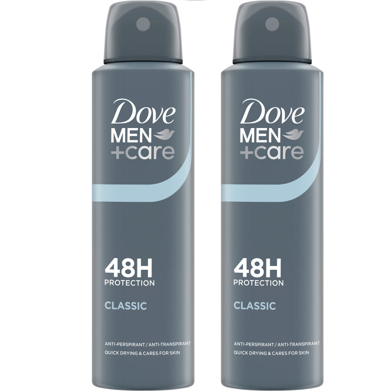 Dove Men +Care Classic Antiperspirant 48H 150ml Twin Pack