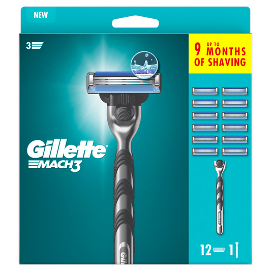 Gillette Mach 3 Value Pack 1 Razor 12 Blades