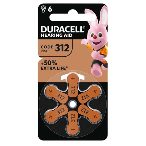 Duracell Hearing Aid Batteries 312 6pk
