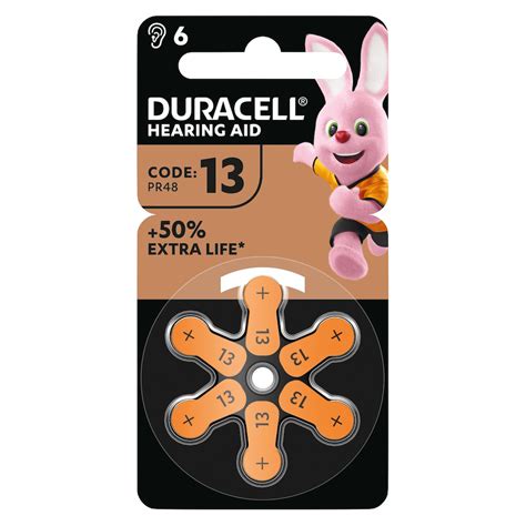 Duracell Hearing Aid Batteries 13 6pk