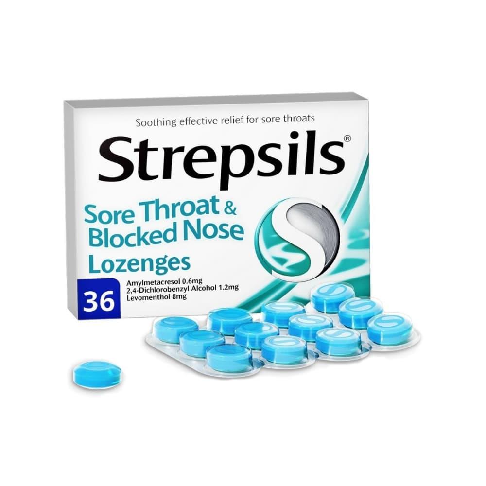 Strepsils Sore Throat Blocked Nose Lozenges 36