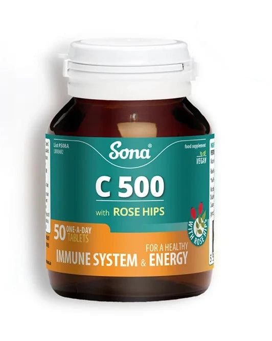 Sona Vitamin C 500mg with Rose Hip Tablets 50pk