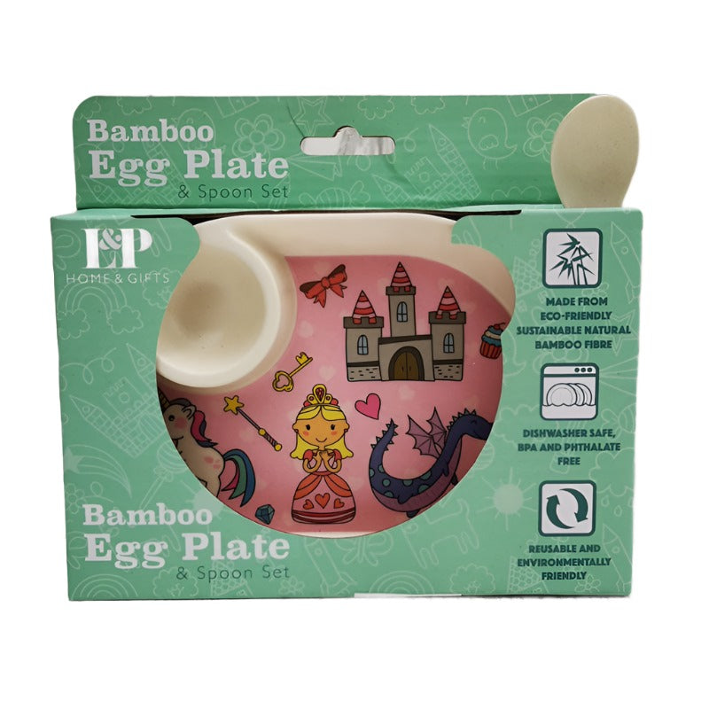 Bamboo Egg Plate & Spoon Set Fairytail