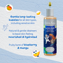 Load image into Gallery viewer, Childs Farm Bubble Bath Blueberry and Mango 250ml
