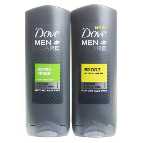 Dove Men Active & Fresh Shower Gel Duo 250ml 2pk
