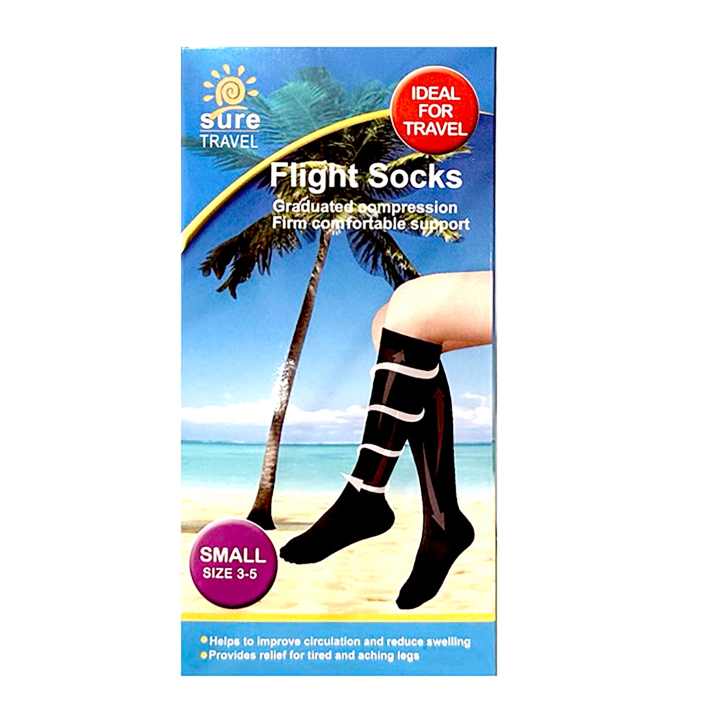 Sure Travel Flight Socks Size Small 3-5