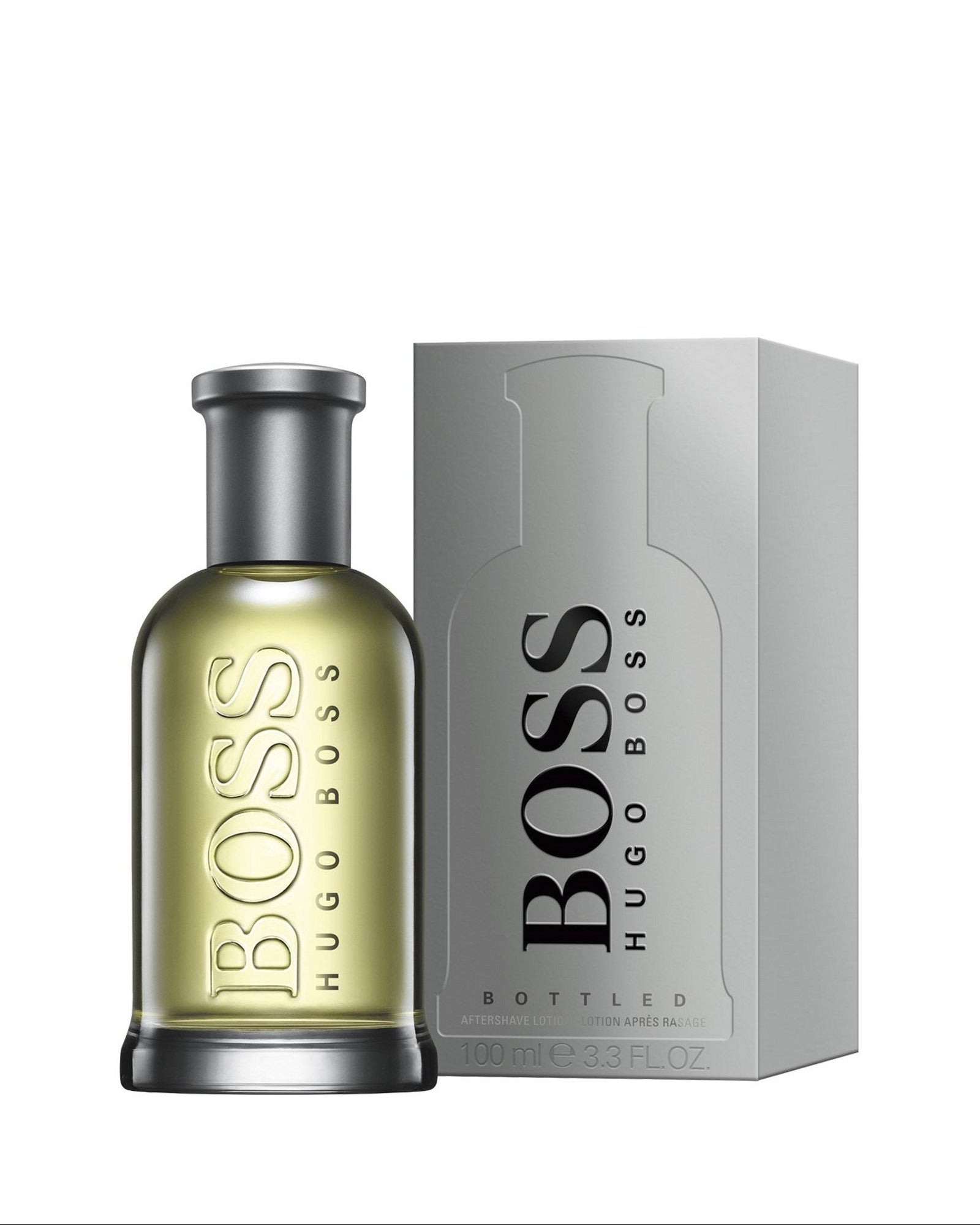 BOSS Hugo Boss perfume bottle and packaging on a white background