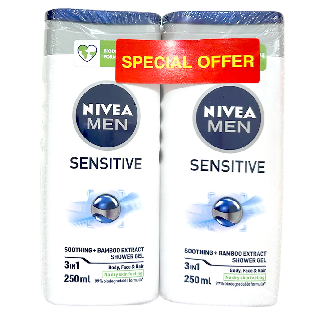 Nivea Men Shower Gel Sensitive Duo 250ml x2