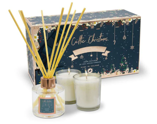 Celtic Candles Nollaig Shona Giftset - 100ml Diffuser & 2x Candles