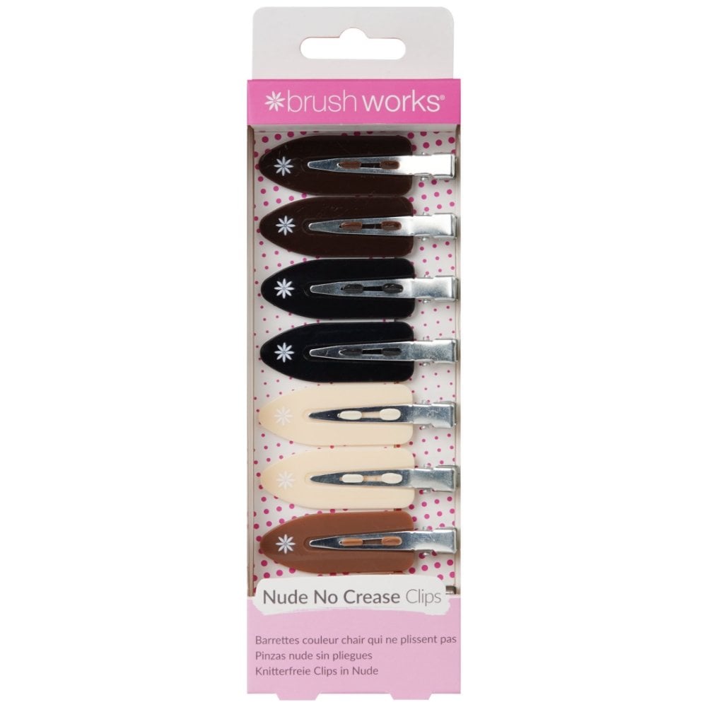 Brushworks Crease Free Hair Clips Nude 8 Pack