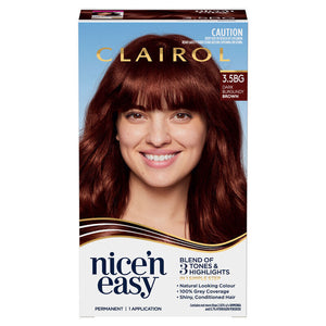 Clairol Nice & Easy Hair Dye Dark Burgundy Brown 3.5BG