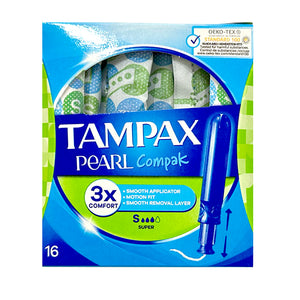 Tampax Compak Pearl Applicator Tampons Super 16