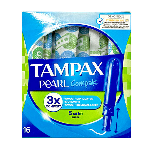 Tampax Compak Pearl Applicator Tampons Super 16