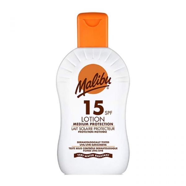 Malibu Medium Protection Lotion SPF 15 200ml  + soothing after sun  200ml twin pack