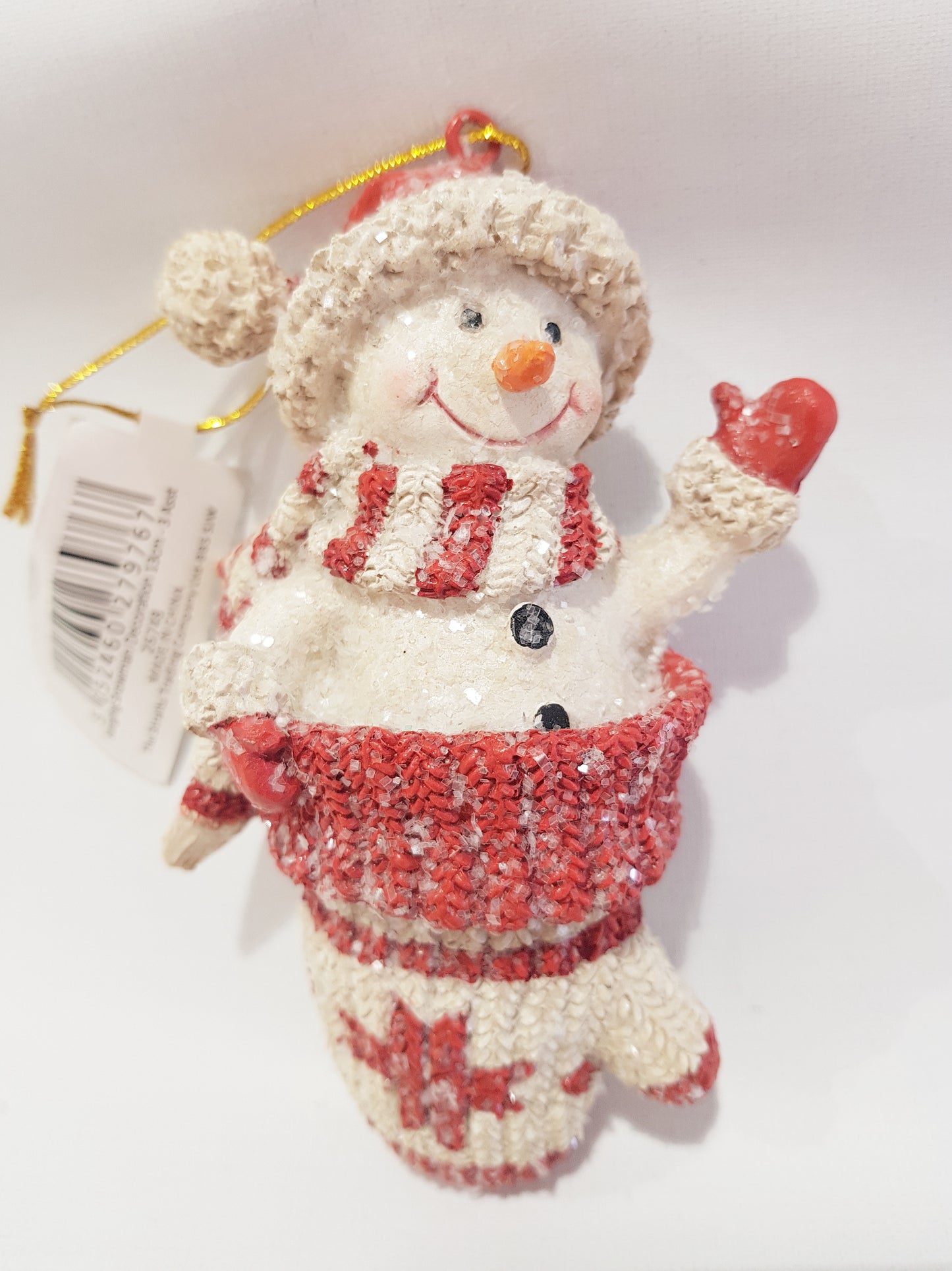CHRISTMAS HANGING SNOWMAN DECORATION 13CM