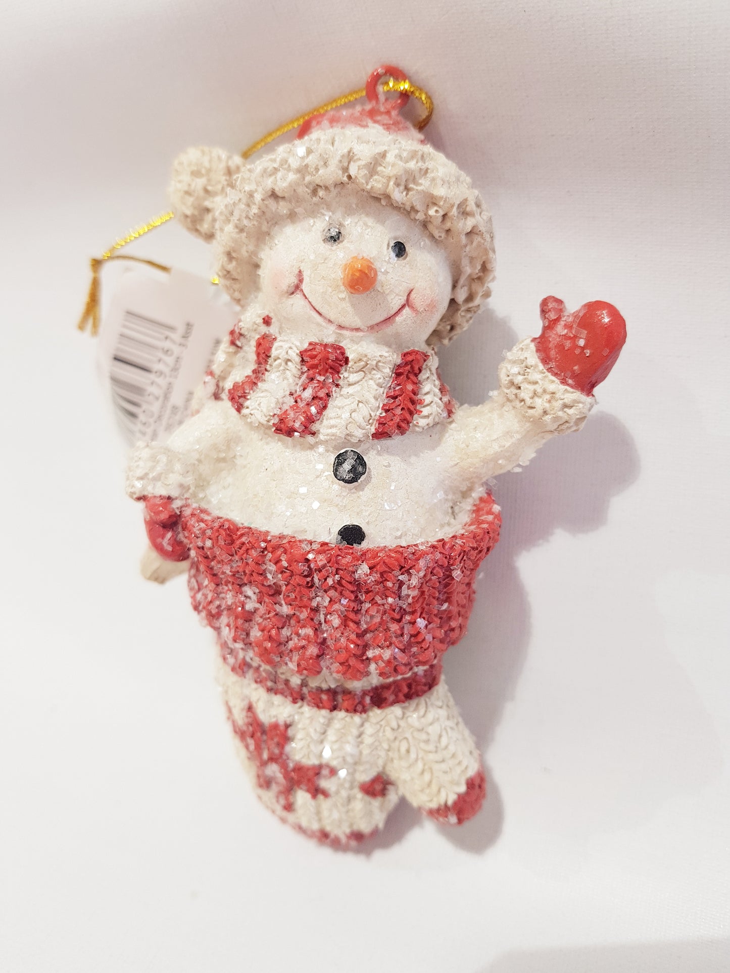 CHRISTMAS HANGING SNOWMAN DECORATION 13CM