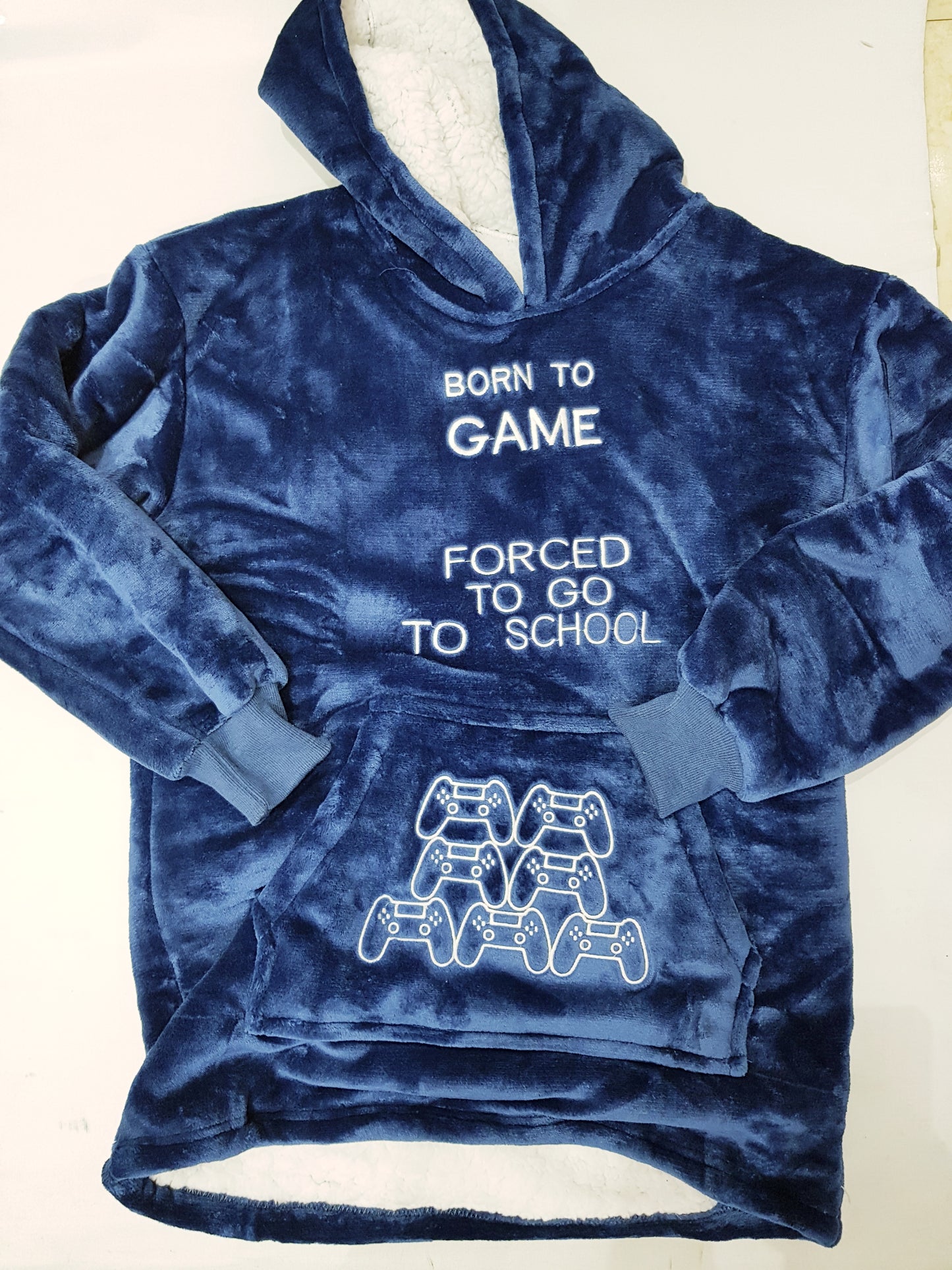 KIDS HOODIE BLANKET GAMER NAVY AGED 8-11