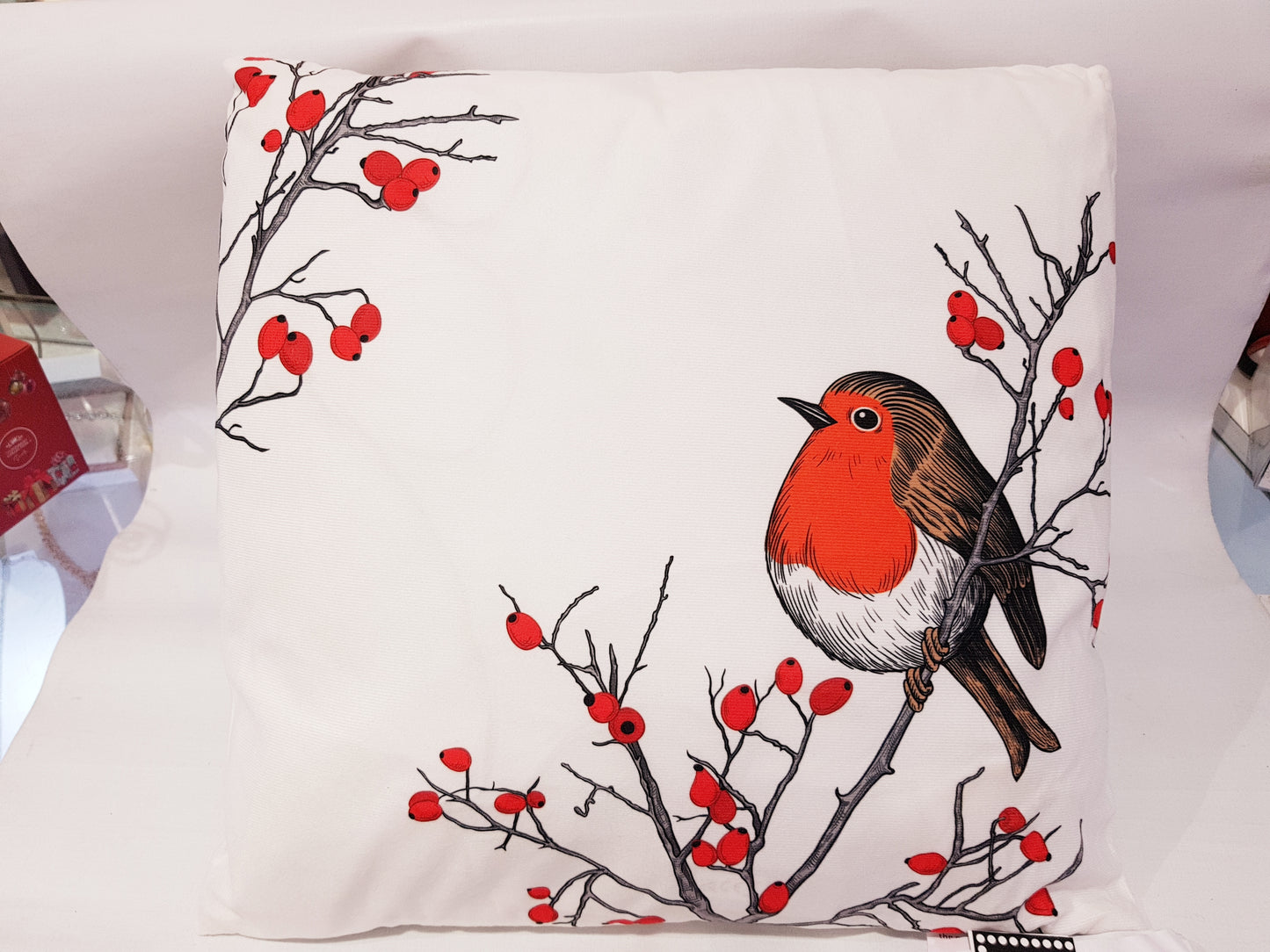 LED ROBIN CUSHION 45CM