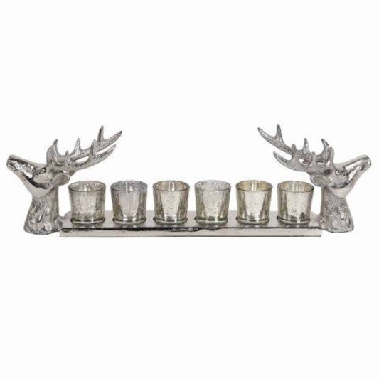 REINDEER 6 TEA LIGHT HOLDER 56CM