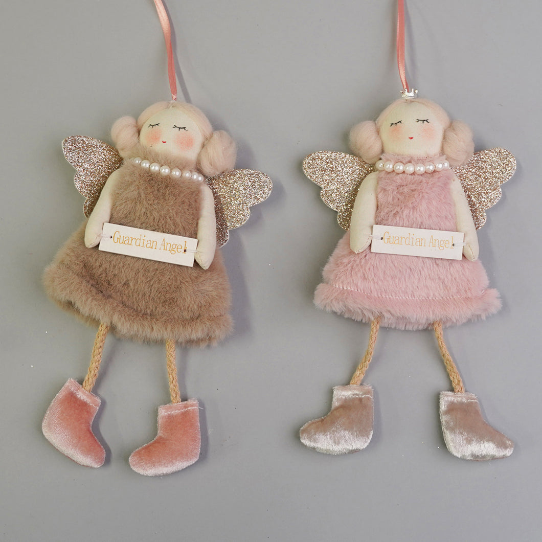 HANGING GUARDIAN ANGEL TREE TRIM 2 ASSORTED COLOUR