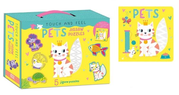 TOUCH AND FEEL PUZZEL AND BOOK SET PETS