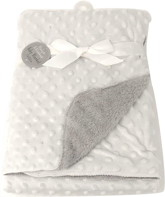 Baby Blanket 75cm x 100cm Bubble Mink - White