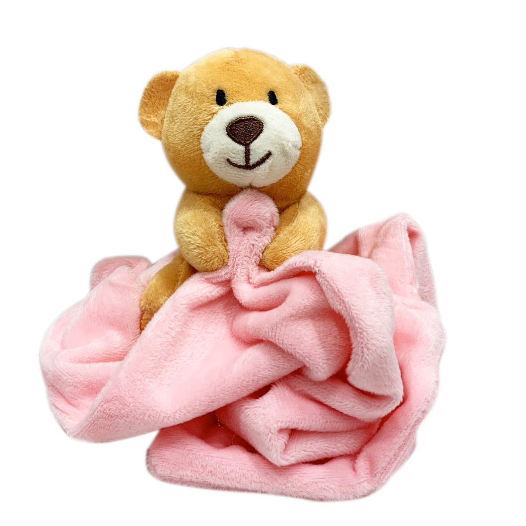 Hugs & Kisses Plush Toy and Comforter Pink