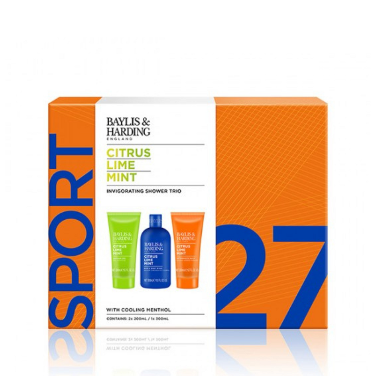 Baylis & Harding Orange Box Containing Citrus, Lime and Mint 3 piece shower essentials.