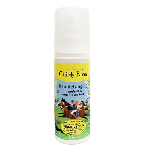 Childs Farm Hair Detangler grapefruit & organic Tea tree. Suitable for Sensitive skin. Also safe for people who may be prone to eczema. dermatologist approved. 