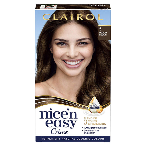 Clairol Nice & Easy Permanent Hair Colour.