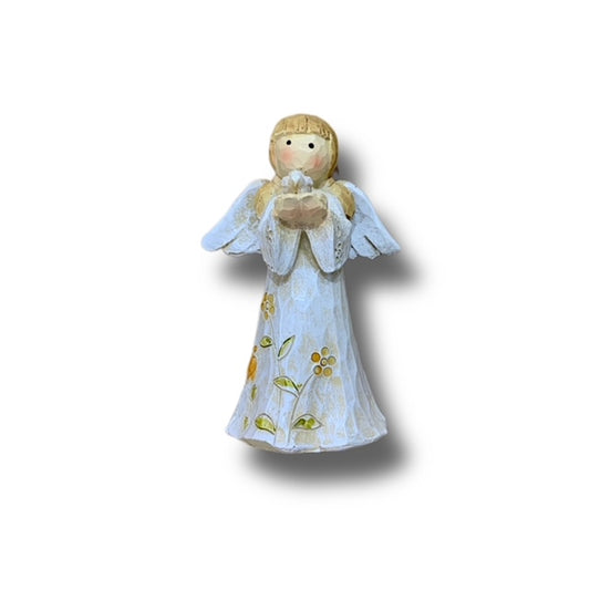 ANGELS WITH FLOWER DESIGN IN WOOD EFFECT