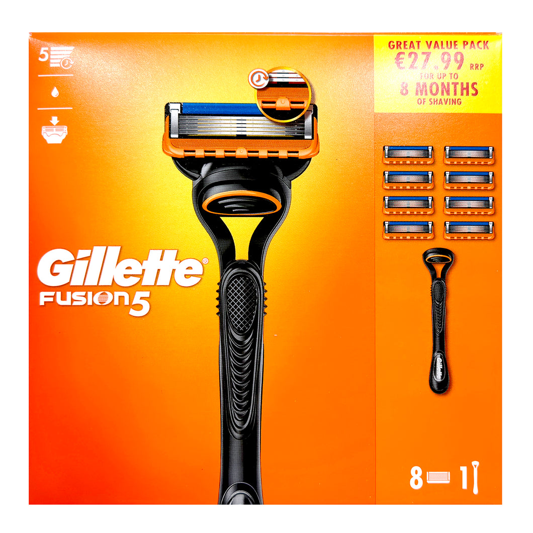 Gillette Fusion Razor + 8 Blades