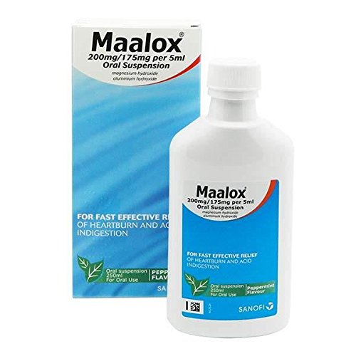 Maalox Oral Suspension, Peppermint Flavour, 250 ml