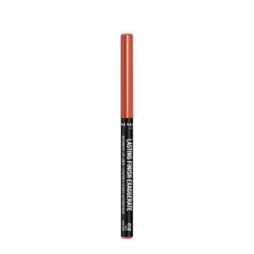 Rimmel Lip Liner in rose with orange hue. black pencil with rose - orange lid.