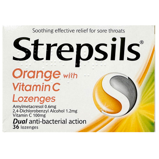 Strepsils Orange with Vitamin C Lozenges 36