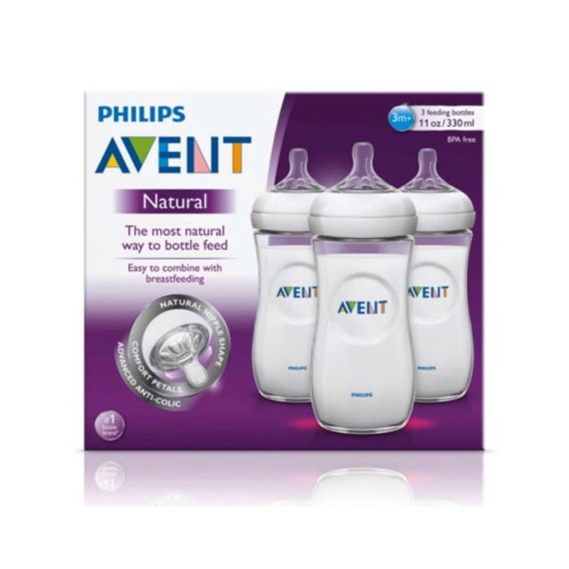 Avent Natural 9oz Bottles 3 Pack
