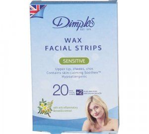Dimples Sensitive Wax Facial Strips 20pk