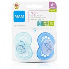 MAM 2 Night Silicone Soothers 6+ Months